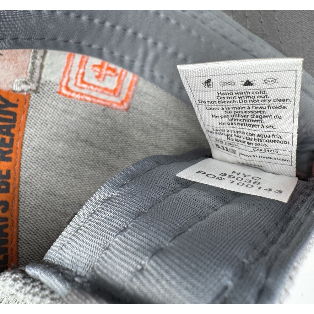 5.11 Tactical Adjustable Hat Cap Adult Gray Orange 2014 Outdoor Basic Mens - Picture 11 of 11